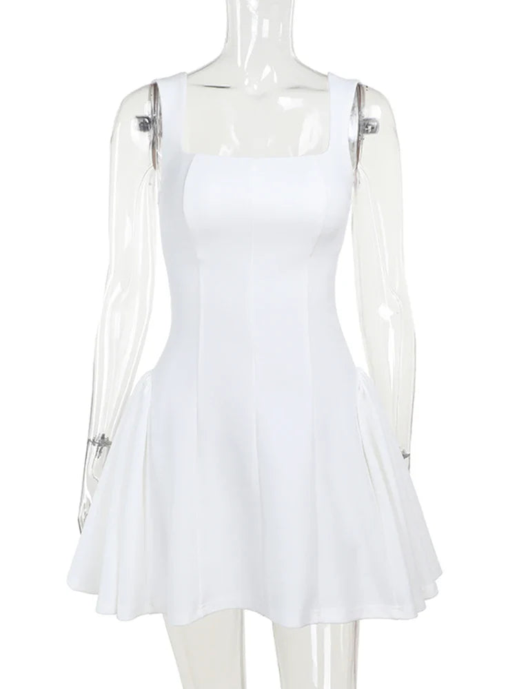 שמלת מיני גזרת A אלגנטית - נעה