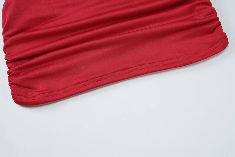 טופ גופיה כתפיה אחת בעיטור אבזם חרוזים - קני