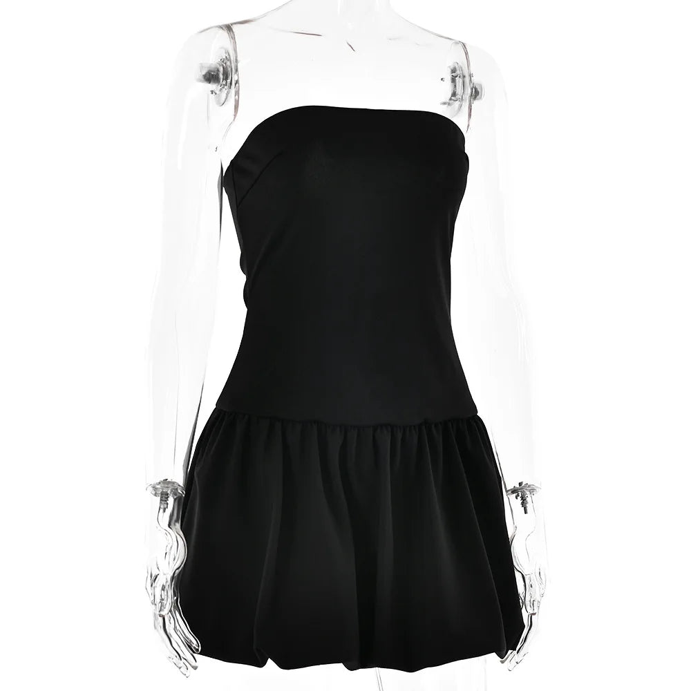 שמלת מיני סטרפלס בגזרת בלון  - Baylor