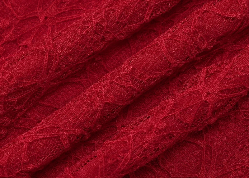 שמלת מיני תחרה בעיטור שרוולון תואם - אלירז