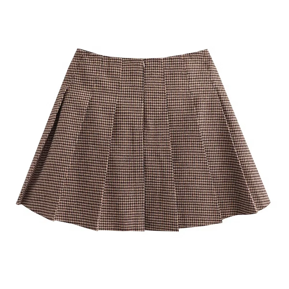 סט שני חלקים משובץ סטייל קולג' GIRL חצאית מיני ובלייזר - קוני