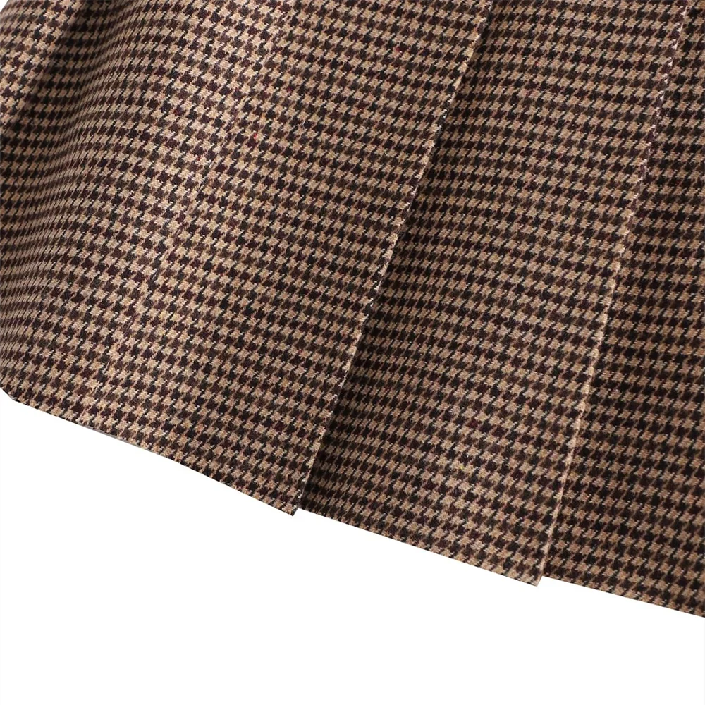 סט שני חלקים משובץ סטייל קולג' GIRL חצאית מיני ובלייזר - קוני