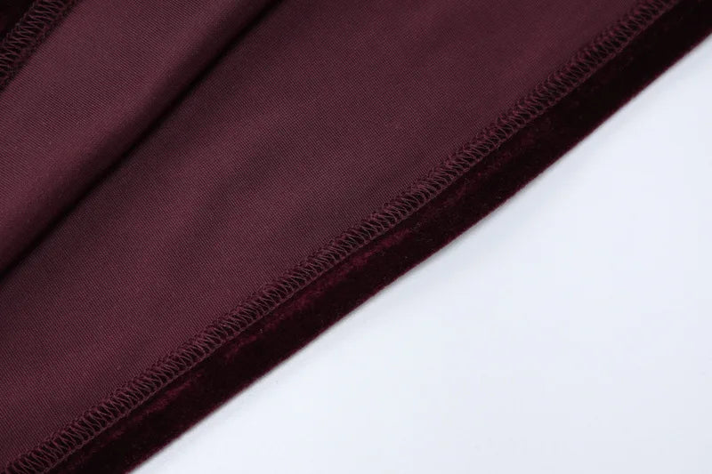 שמלת מקסי קטיפה שרוול אחד גב חשוף - אלינה