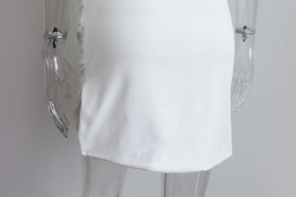 שמלת מיני צמודה בעיטור שסע קטן - ANGEL