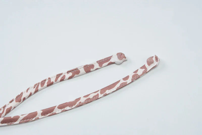 שמלת מקסי מנומרת בעיצוב קשירה בצוואר - אמזונה