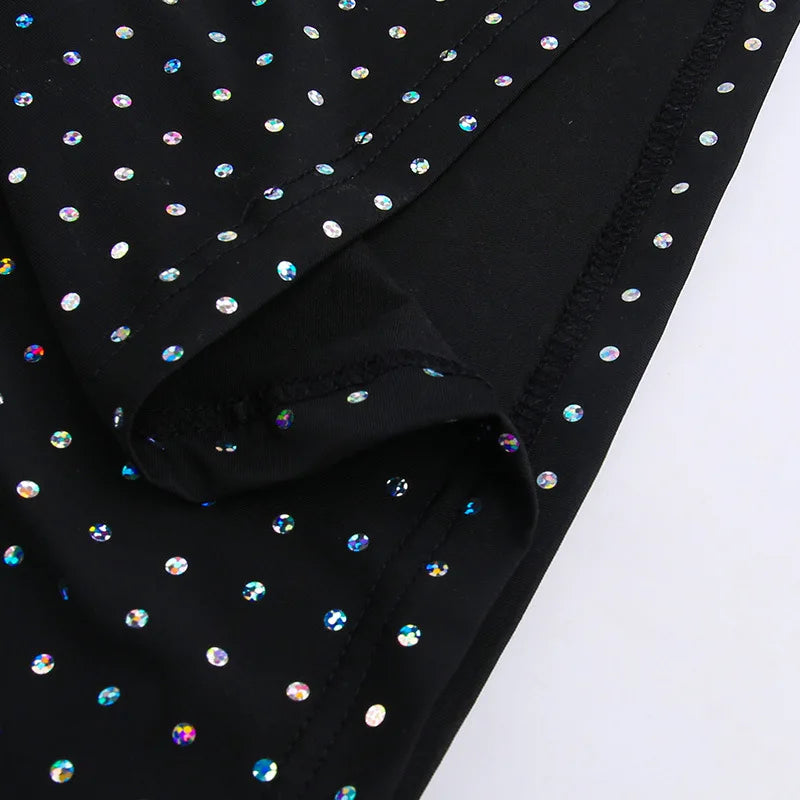 שמלת ערב מקסי נצנצים בעיטור מחשוף קשירה - מיכאלה