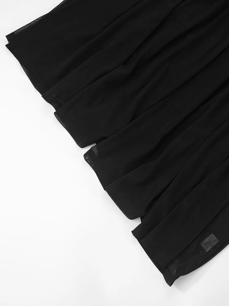 שמלת מקסי סטרפלס בעיטור שיפון וכיווצים - חסמין