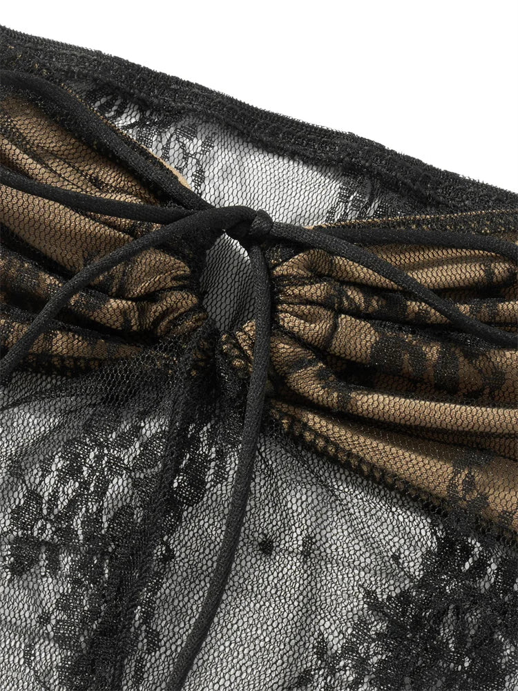 סט שני חלקים חצאית מקסי וטופ בעיטור איורים - ג'יזל