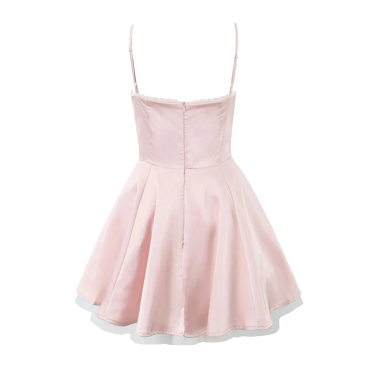 שמלת מיני סאטן בגזרת A בעיטור טול - Julissa