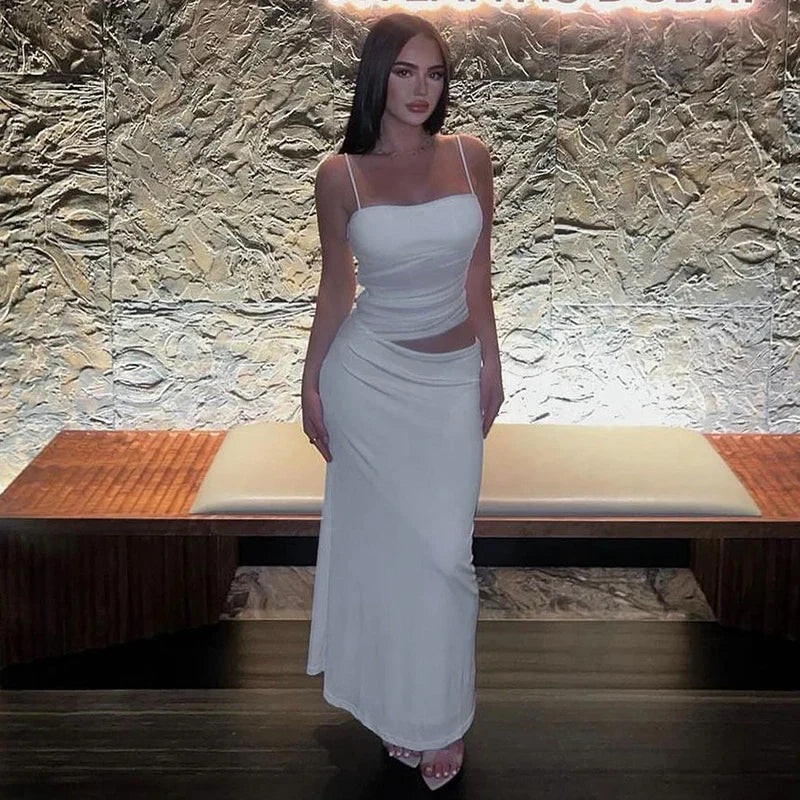 סט שני חלקים גופייה וחצאית מקסי - NAYA