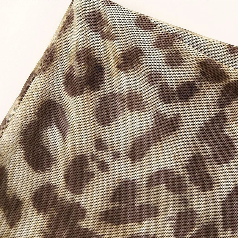 סט שיפון שני חלקים טופ סטרפלס וחצאית מידי בעיטור צעיף תואם - לירי