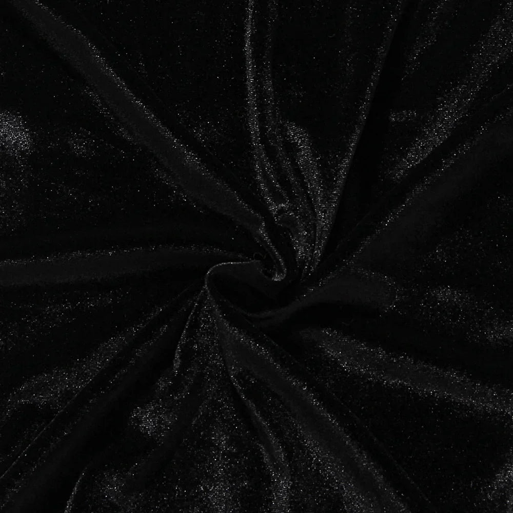 שמלת מיני קטיפה מחשוף V  עמוק בעיטור יהלומים - SANA