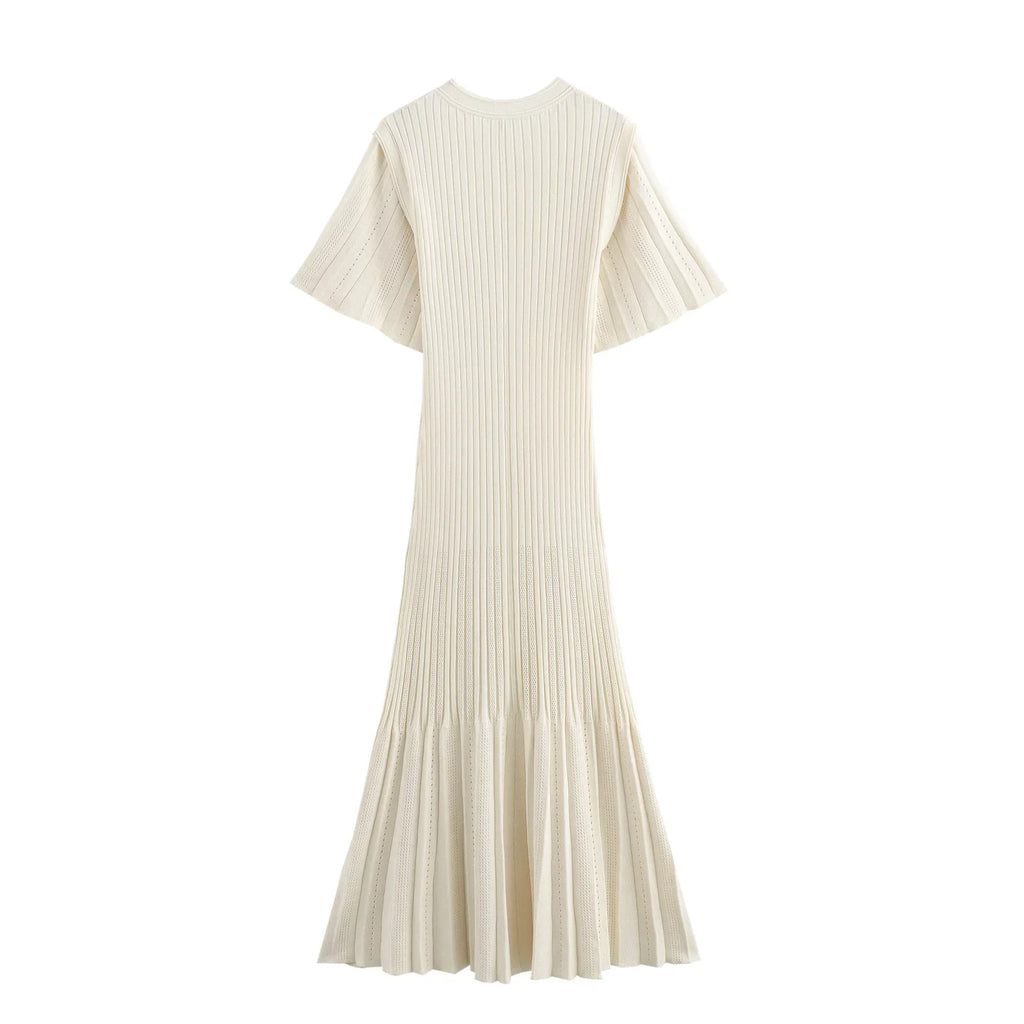 שמלת מידי סרוגה בעיצוב וינטג' צרפתי - מימי