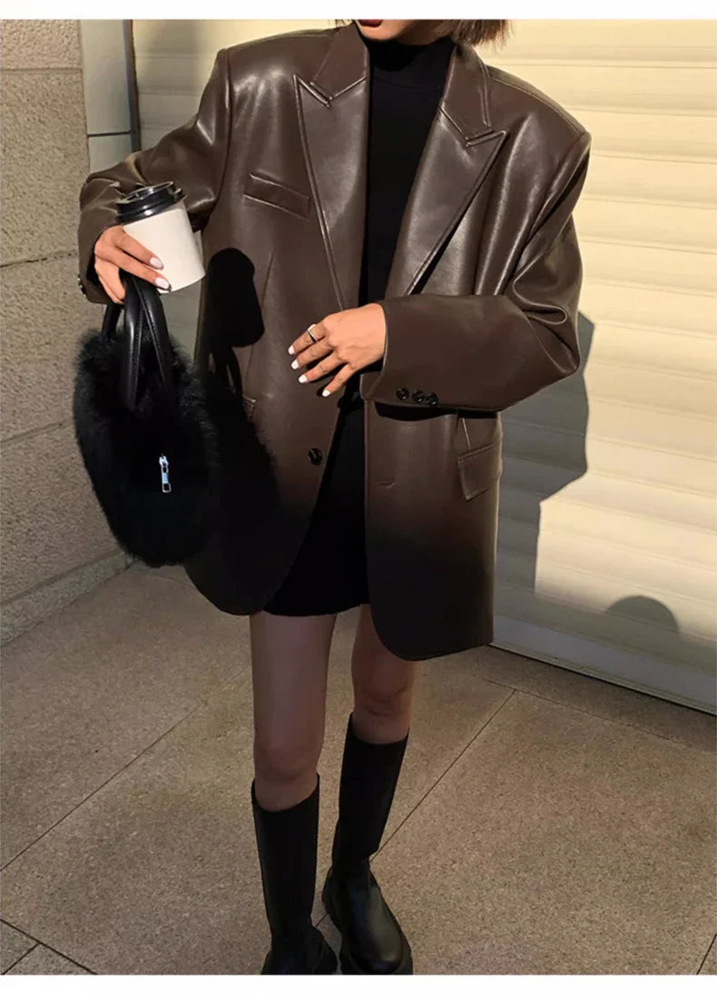 ג'קט עור מחויט - ראשל