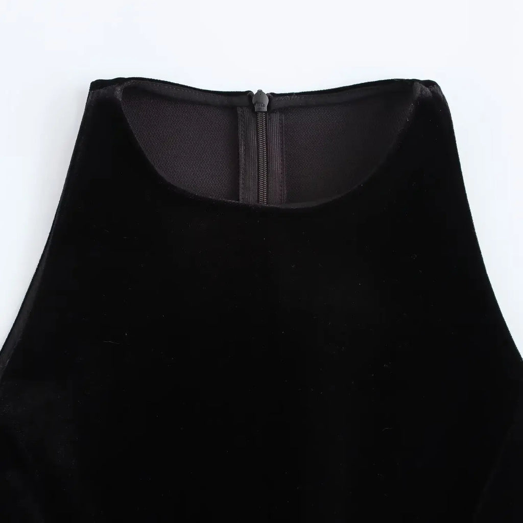 שמלת מיני קטיפה בגזרת A - Sydney