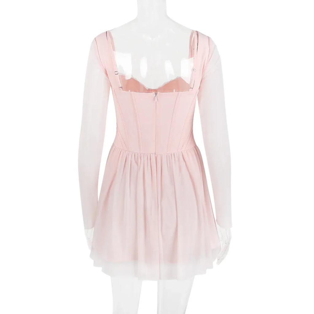 שמלת מיני שיפון בעיצוב מחוך - ROSIE