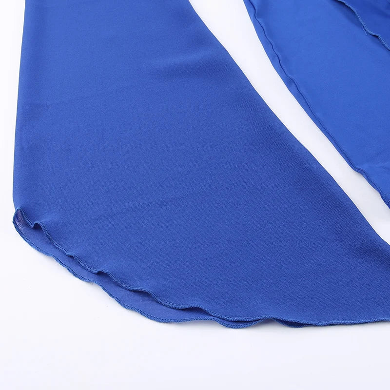 שמלת מיני בעיטור מלמלה שרוולי שיפון פעמון - פליס