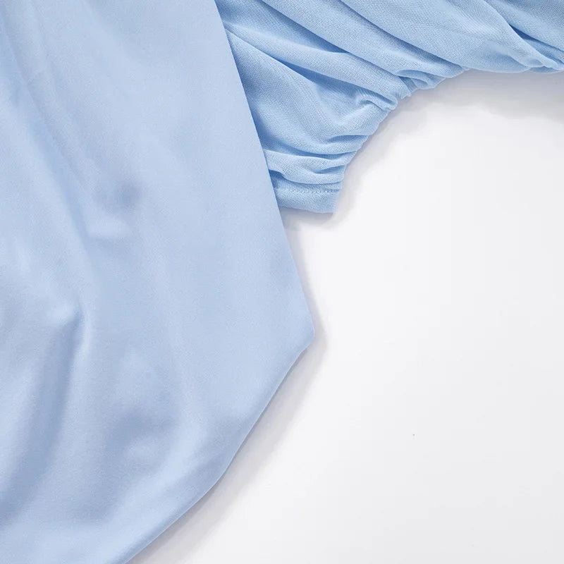 שמלת מקסי בעיצוב רשת וליפוף צעיף בצוואר - ללין