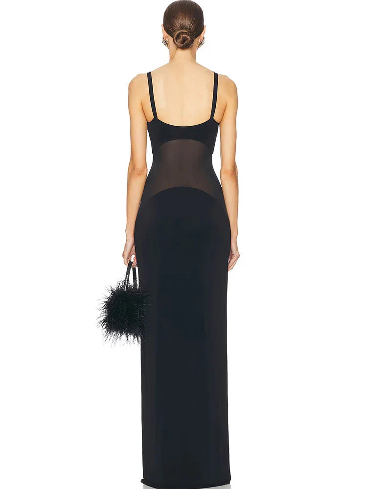 שמלת מקסי אלגנטית בעיטור רשת - Zhuri