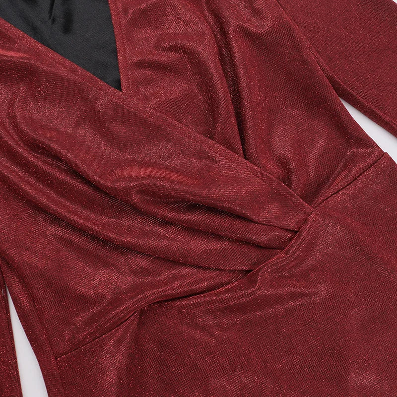 שמלת מיני נצנצים בעיצוב שסע - JASMIN