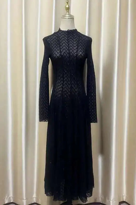 שמלת מקסי ערב יוקרתית בעיצוב ארוג בגזרת A - ליבי