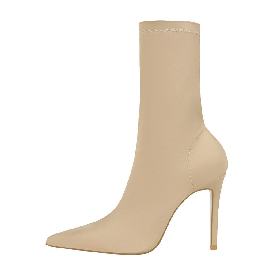 Silk Pointed Heel Boots - Chloé