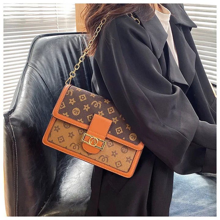 Bag with faux leather design