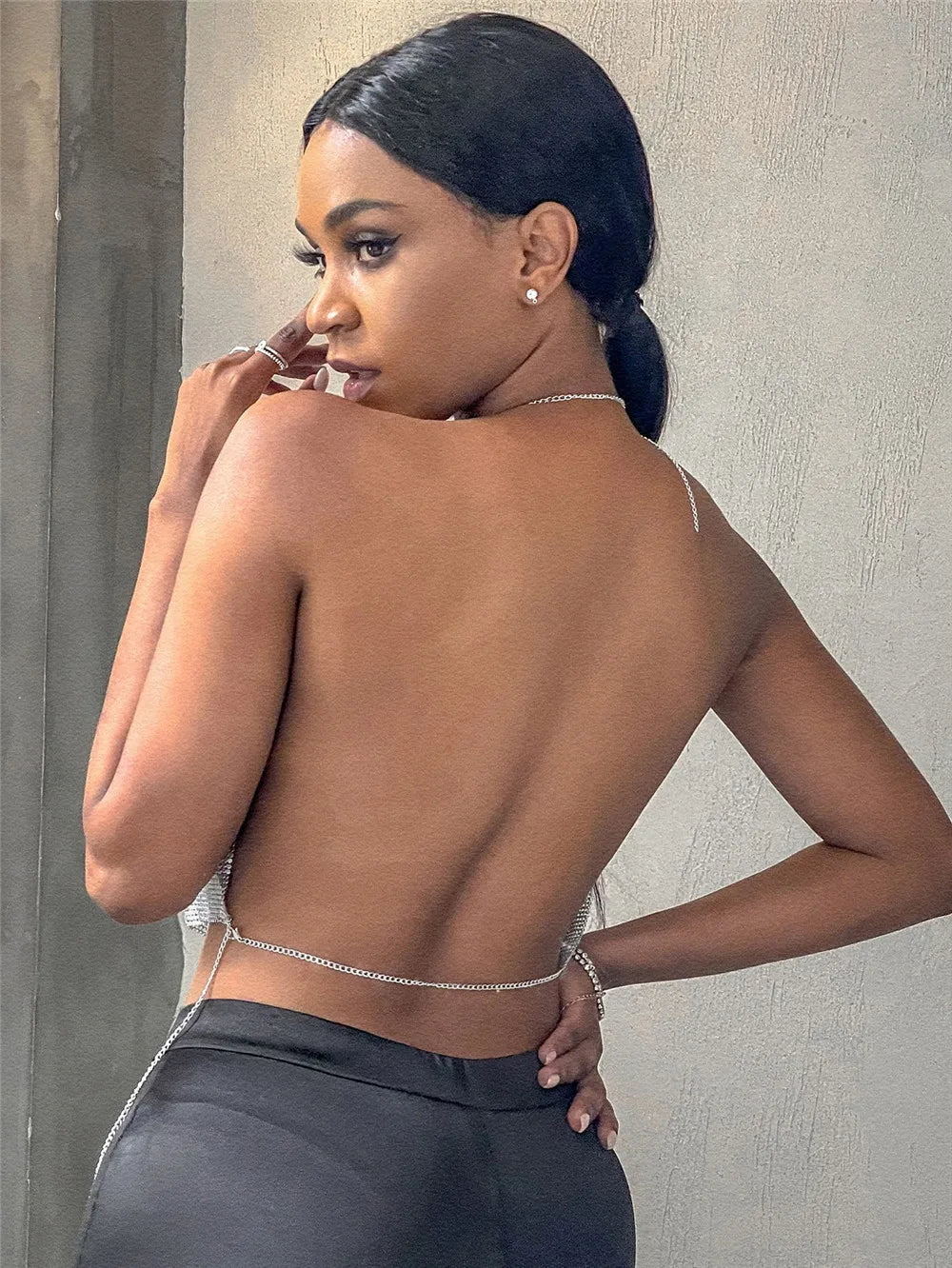 טופ זרקונים מנצנץ צווארון נופל - Harley