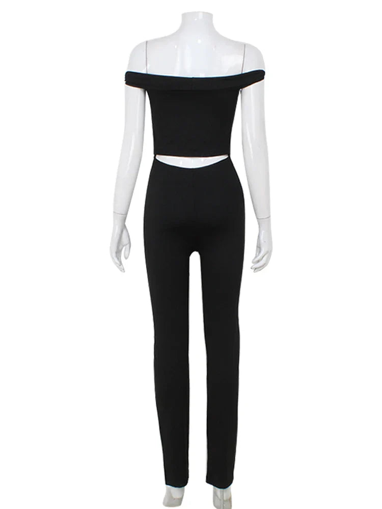 אוברול ארוך בעיצוב כתפיים חשופות - מיי