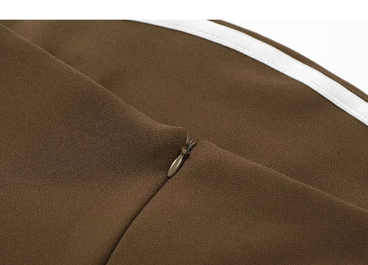 שמלת מידי סטרפלס אלגנטית בעיטור שסע - קורל