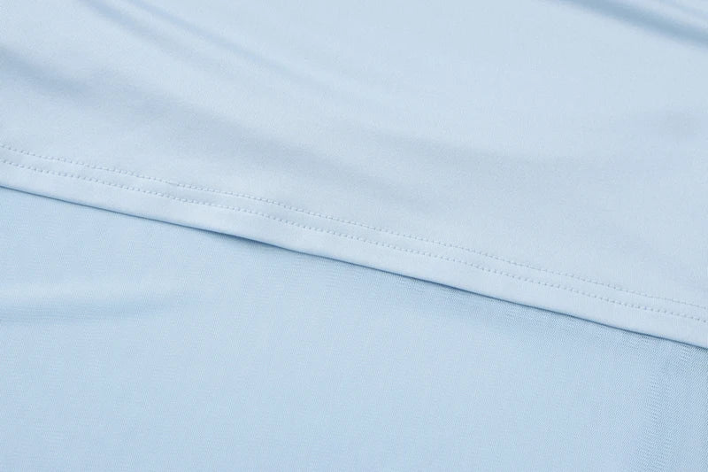 סט שיפון שני חלקים חולצת כתפיים חשופות וחצאית מקסי בעיצוב שקוף - בלום