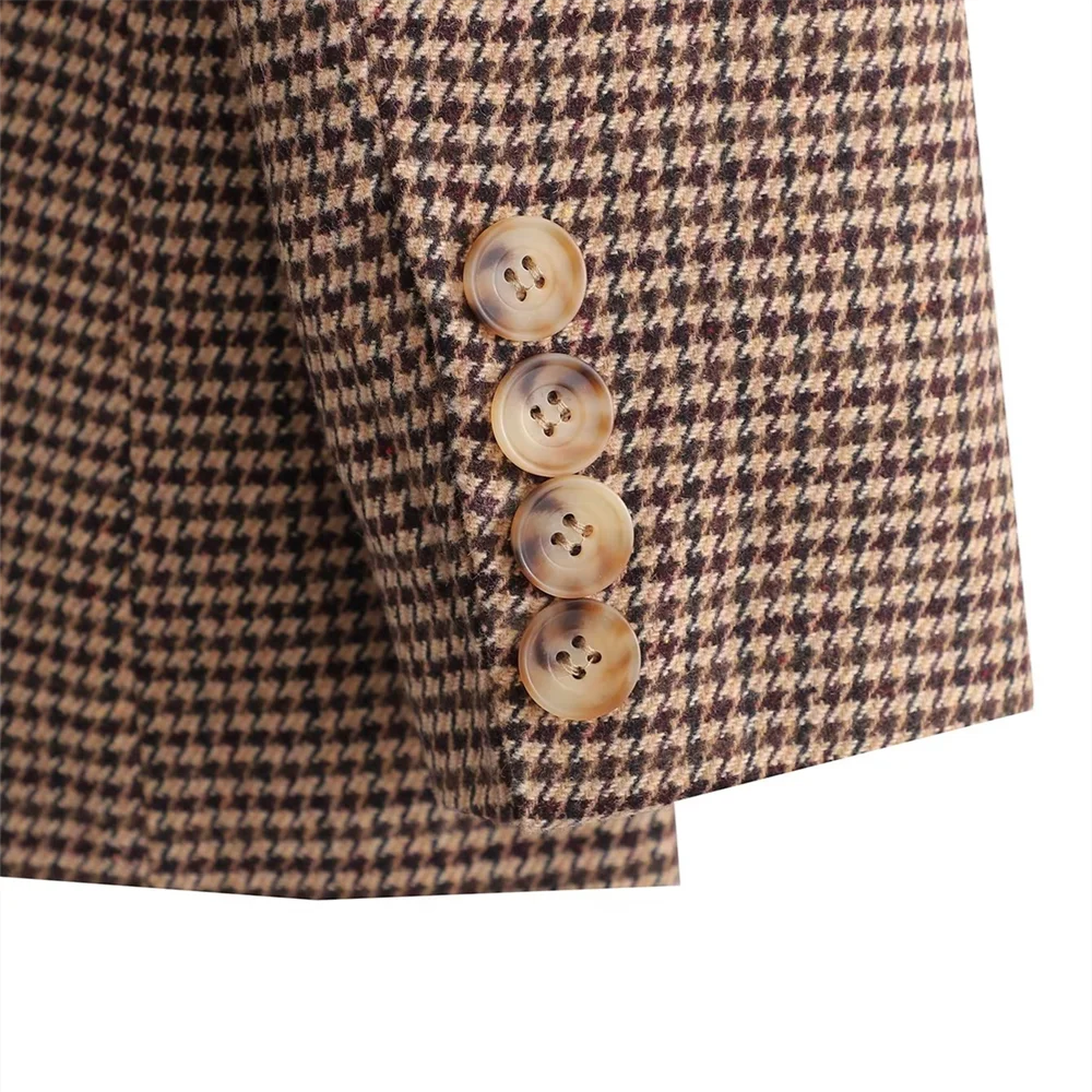 סט שני חלקים משובץ סטייל קולג' GIRL חצאית מיני ובלייזר - קוני