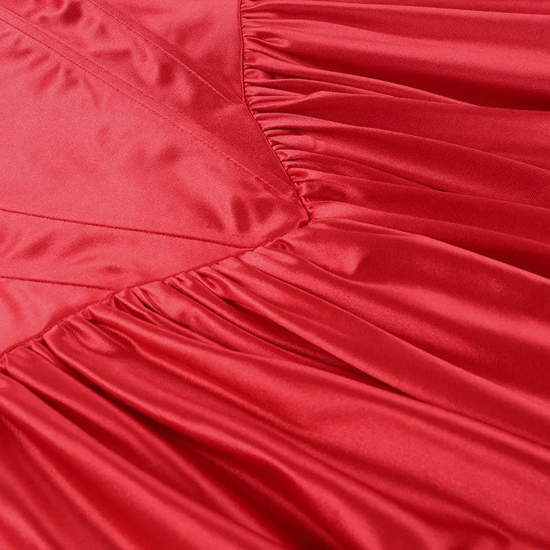 שמלת מיני סאטן בגזרת בלון - שנדי