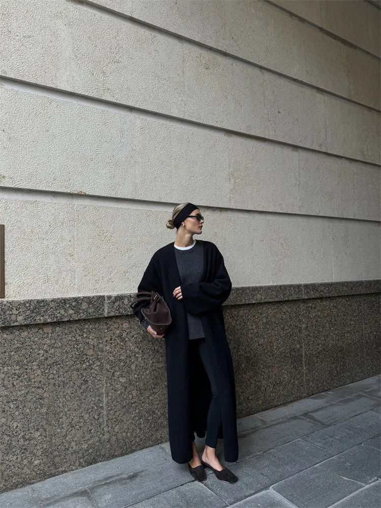 קרדיגן צמרי ארוך סגירת חגורת קשירה - קאי