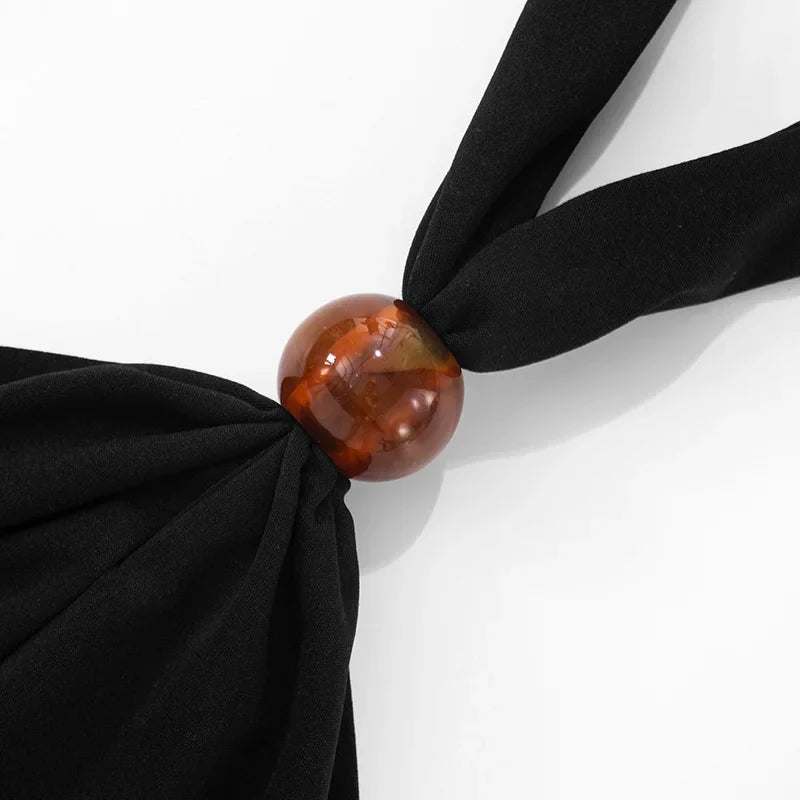 שמלת מיני קולר גב פתוח בעיטור חרוז - מיקה