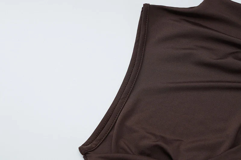 שמלת מיני כיווצים בעיצוב אסימטרי בעיטור שובל - ג'יי