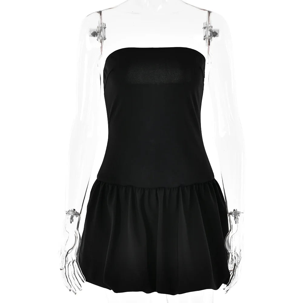 שמלת מיני סטרפלס בגזרת בלון  - Baylor