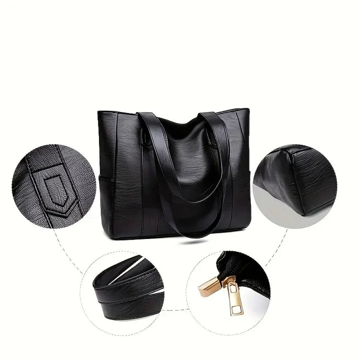 Large faux leather bag with classic design