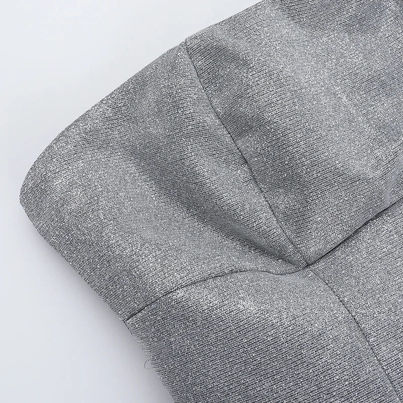 שמלת מיני סטרפלס נצנצים בעיטור פפיון בגב - DIVA