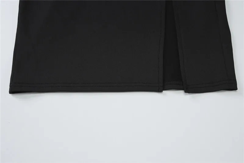 שמלת מקסי כיווצים צווארון גולף בעיצוב שסע עמוק - סאשה