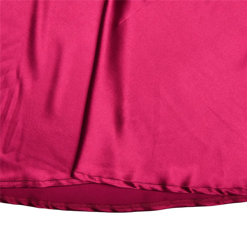 שמלת מקסי סאטן בעיטור רצועות פרחים בגב - ולנסיה