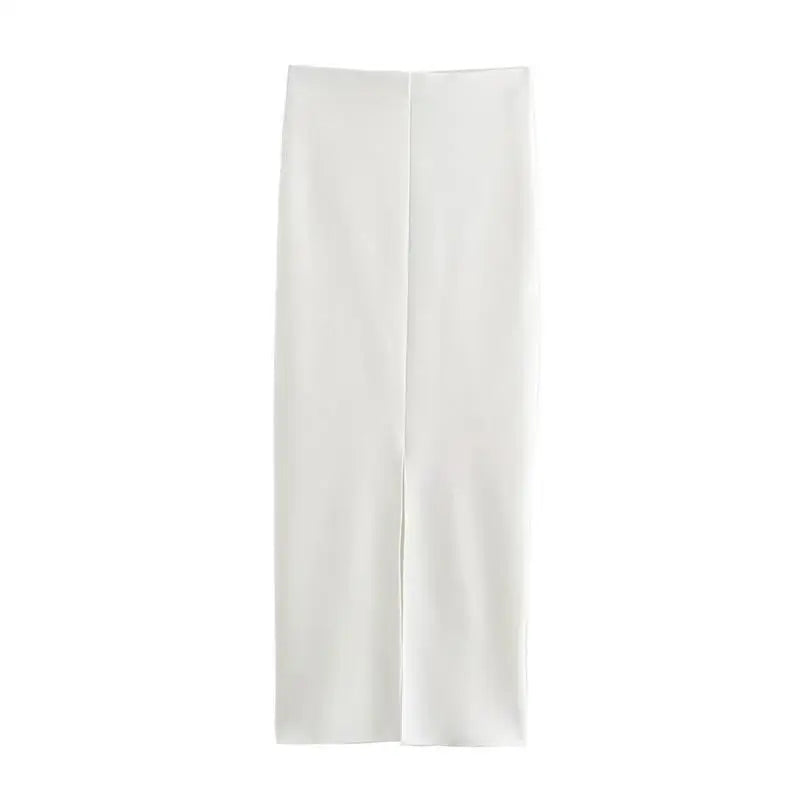 סט שני חלקים סרוג ווסט כפתורים וחצאית מקסי - פולינה