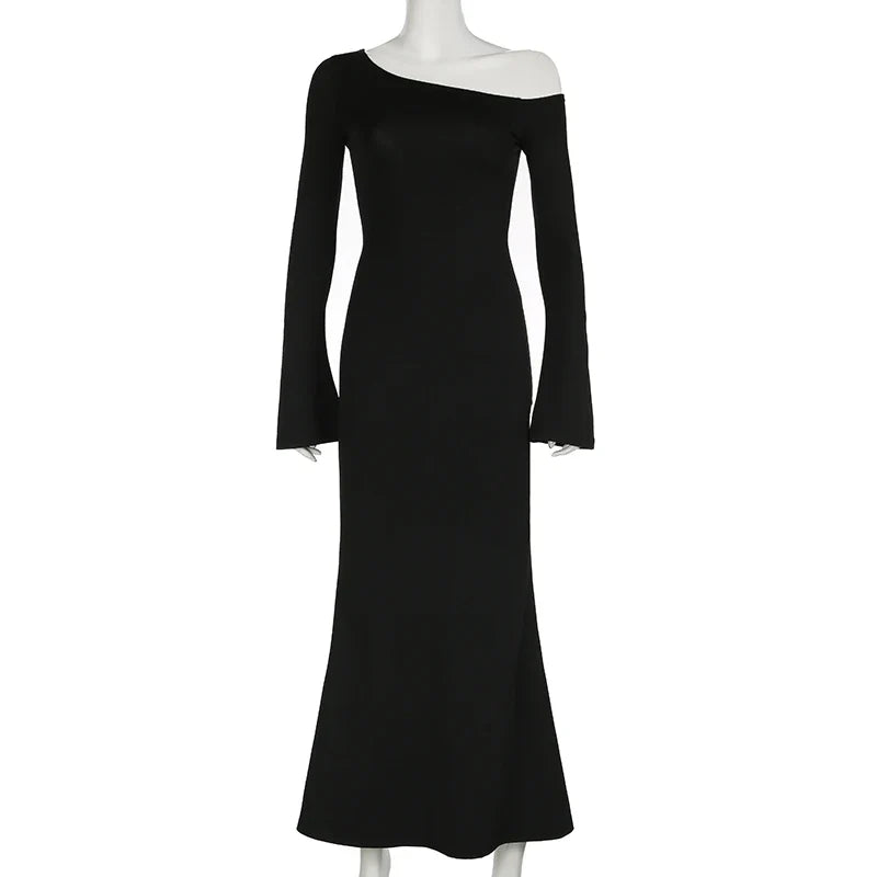 שמלת מקסי בעיצוב כתף חשופה - סאפ