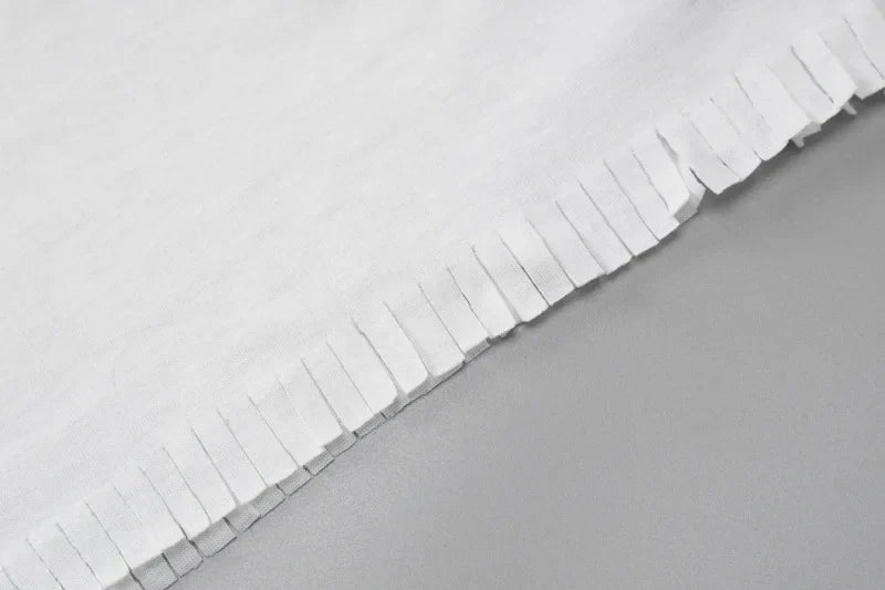 שמלת מיני צווארון גולף בעיטור חוטים וציציות - מליקה