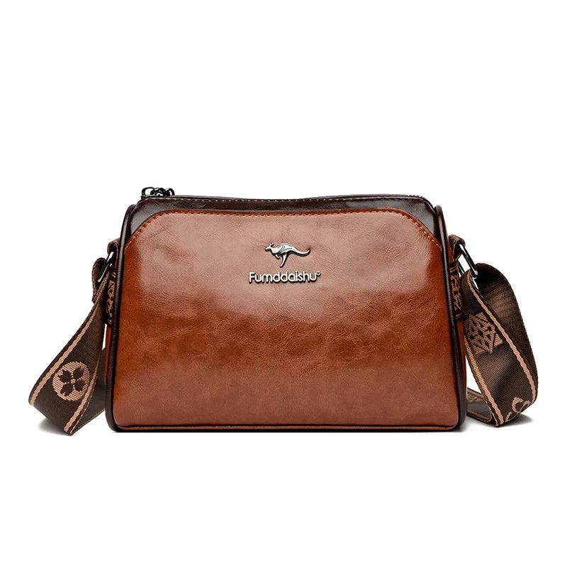 Faux leather bag with strap design