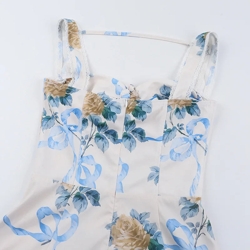 שמלת מידי אלגנטית בהדפס פרחוני בגזרת A - פלוריין