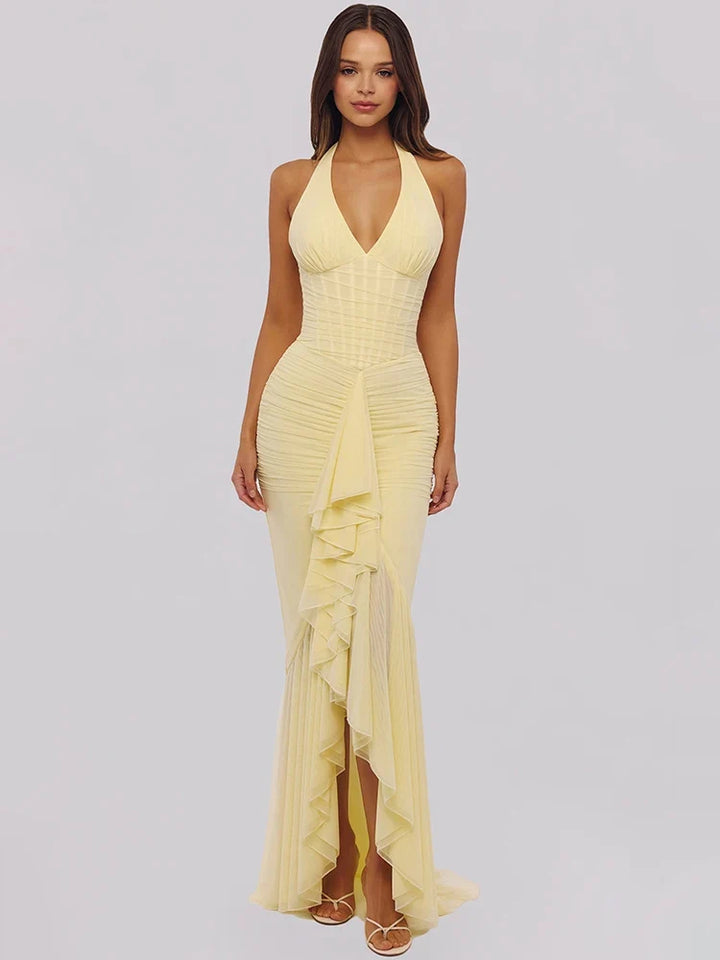 Ruffled chiffon maxi dress - JOYA