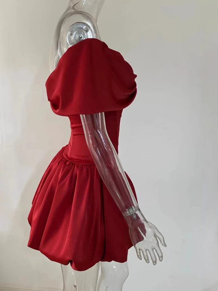 שמלת מיני בלון כתפיים חשופות - Greta