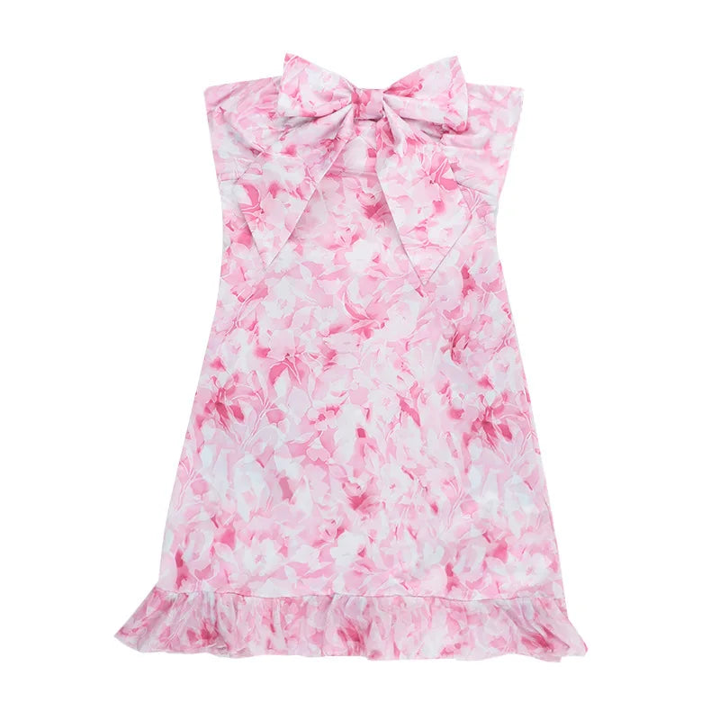 שמלת מיני סטרפלס פרחונית - סאמרי