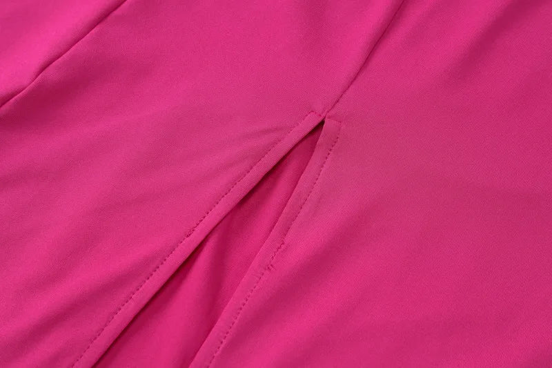 שמלת מקסי שסע עמוק בד מחטב קשירות בגב - סוזנה